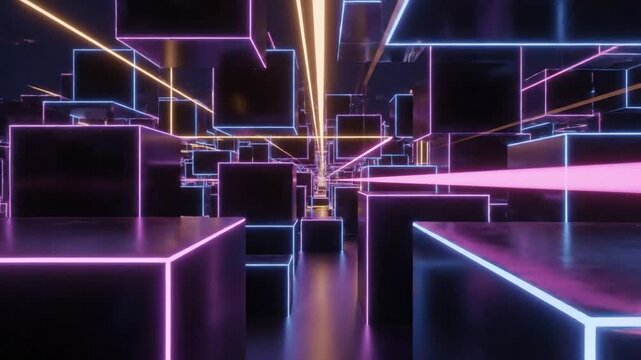 Neon Cityscape Abstract.