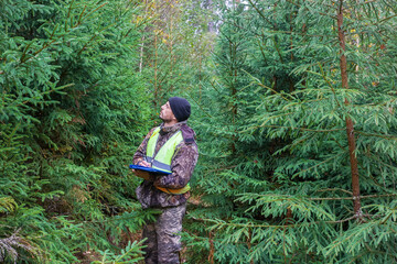 a forest engineer works in the forest