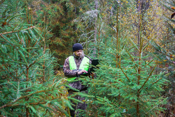 a forest engineer works in the forest