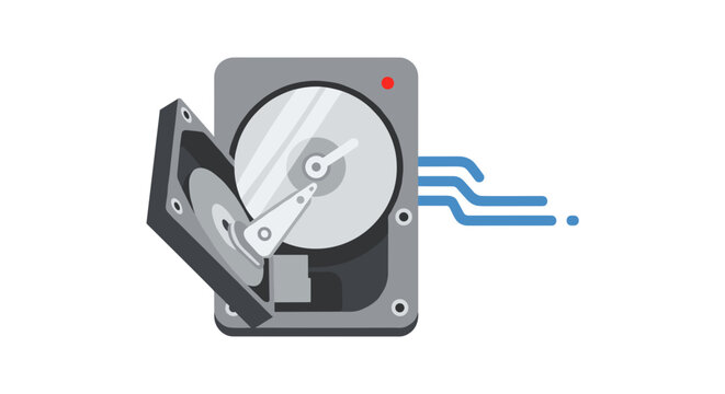 Hard Disk Drive Opened with Platter Exposed.