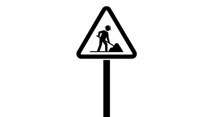 Warning Sign for Road Construction Work.