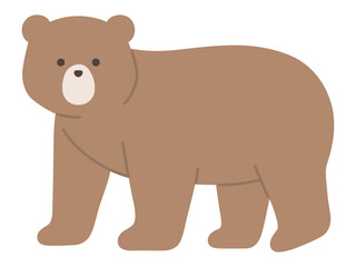 Naklejka premium かわいいくまのベクターイラスト。熊、歩く