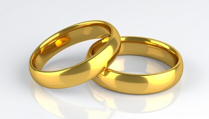 Goldene Ringe in Herzform gelegt