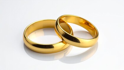 Goldene Ringe in Herzform gelegt