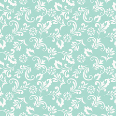 Fototapeta premium Decorative floral vector seamless pattern design