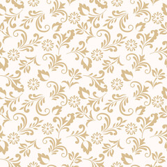 Fototapeta premium Decorative floral vector seamless pattern design