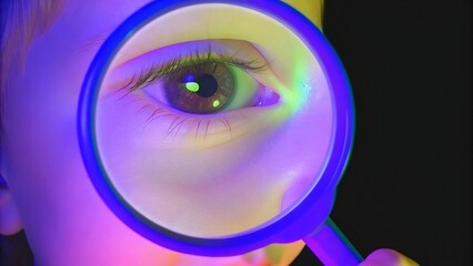 child-holding-a-magnifying-glass-to-his-eye-close, gossamer