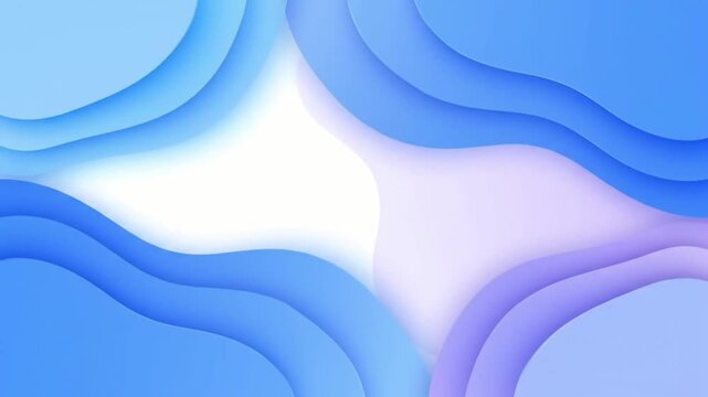 Abstract blue fluid layers orchestrate a dynamic corporate presentation environment for modern enterprise software solutions and digital transformation branding.