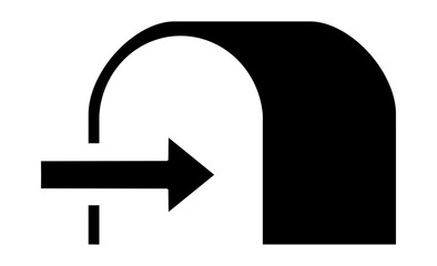 VPN（仮想プライベートネットワーク）を象徴する「安全なトンネル」のアイコン