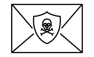 セキュリティ警告：ウイルスやマルウェアを含む不正メールのピクトグラム