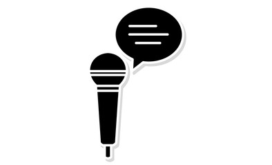 音声入力とボイスコマンドを象徴するマイクと吹き出しのアイコン