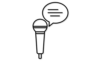 音声入力とボイスコマンドを象徴するマイクと吹き出しのアイコン