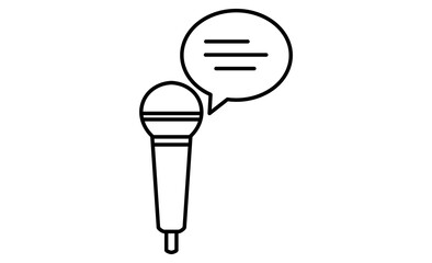 音声入力とボイスコマンドを象徴するマイクと吹き出しのアイコン