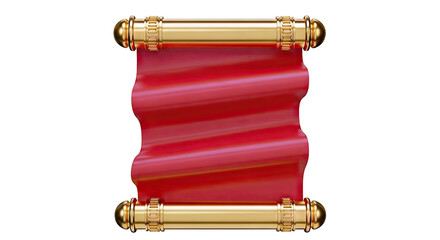 Golden Scroll with Red Fabric