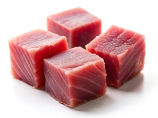 minimal tuna meat on cutting board no hands