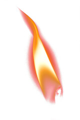 Abstract flame with vibrant fire against a striking blue background, creating a glowing light and dynamic energy visual.