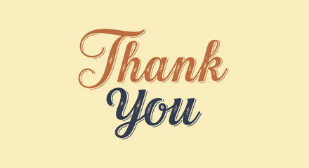 Elegant vintage typography spells out a warm 'Thank You' message, perfect for expressing appreciation, gratitude, and heartfelt thanks in a timeless design