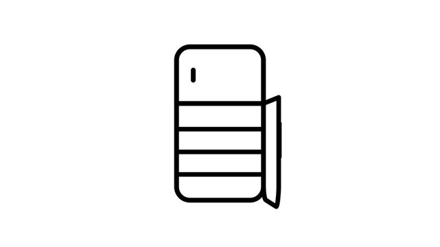 Animated refrigerator line icon shaking on white background