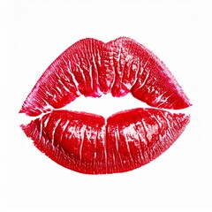 Roter Lippenstift-Kussabdruck isoliert