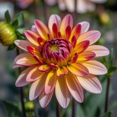Beautiful dahlia flower in full bloom with vibrant colors
