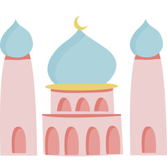 Islamic Mosque Flat Illustration