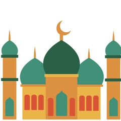 Islamic Mosque Flat Illustration