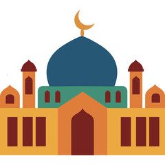 Islamic Mosque Flat Illustration