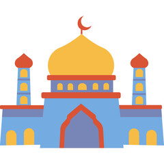 Islamic Mosque Flat Illustration