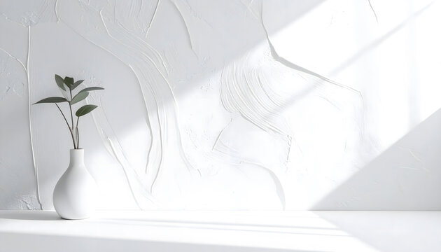 白い漆喰壁のミニマル背景