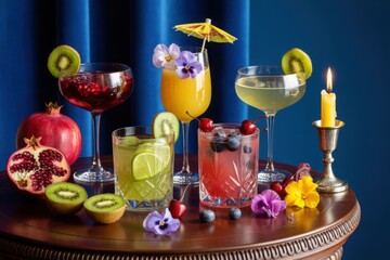 Cocktail hour with fresh fruits and luxurious ambiance