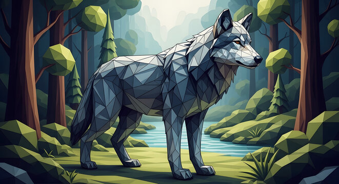 Geometric wolf