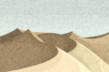 Desert landscape graphic mosaic
