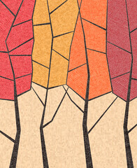 Mosaic art autumn forest