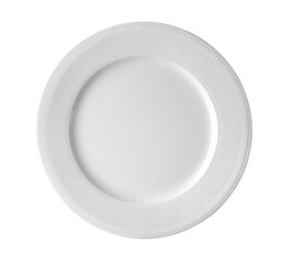 White Dinner Plate with Textured Rim