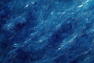 Obraz premium deep blue swirling ocean surface with wave highlights and painterly brushstroke texture conveying restless dramatic motion