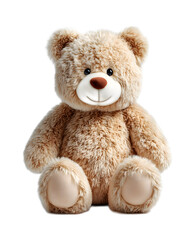 Obraz premium Cute and Soft Plush Teddy Bear Sitting with Friendly Smile