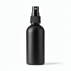 Fototapeta premium Black spray bottle mockup isolated on white background