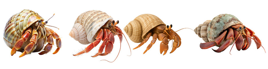 intriguing hermit crabs in their unique shells, captured with intricate detail, highlighting their natural beauty and fascinating behavior. © CultureAndReligionPN