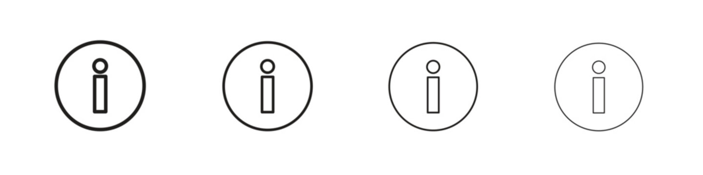 Info icon, thin line symbols. eps 10 vector