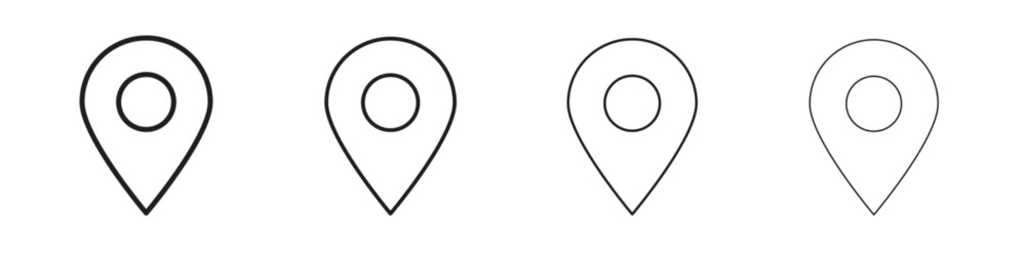 Map marker icon, thin line symbols. eps 10 vector