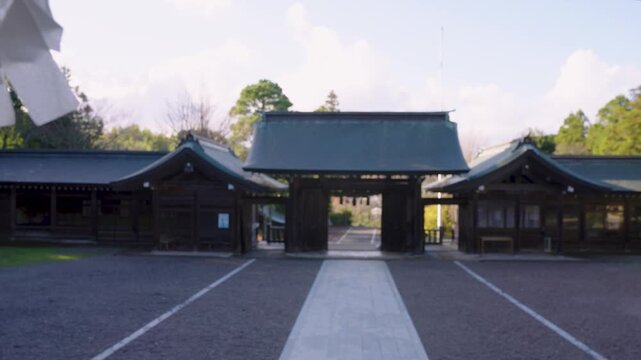 Temple grounds in Japan, Background with no People, Oki Shrine, Shimane