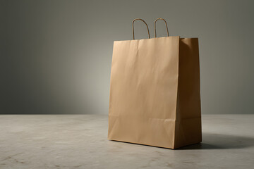 Kraft Paper Bag Upright on clean background for commercial design