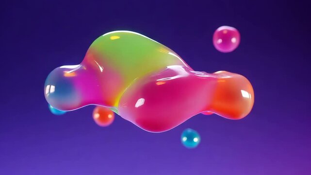 Abstract Surreal Video Background with Translucent Silicone Blobs
