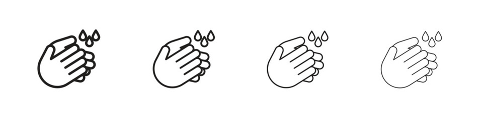 Obraz premium Handwashing icon, thin line symbols. eps 10 vector