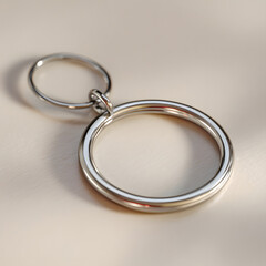 Metal Key Ring Single on clean background for commercial design