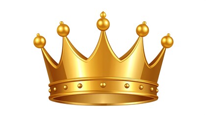 A golden crown with five points and decorative balls