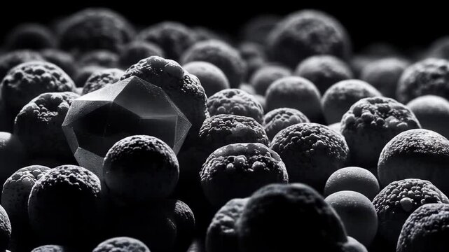 Abstract SEM Nanoparticles Background in Black and White