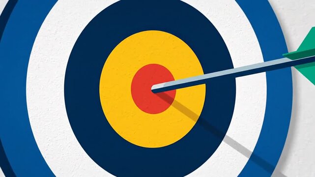 Arrow hitting target bullseye icon for business success