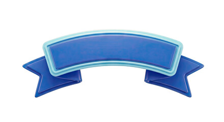 3D Blue Ribbon Banner with Two Tiers