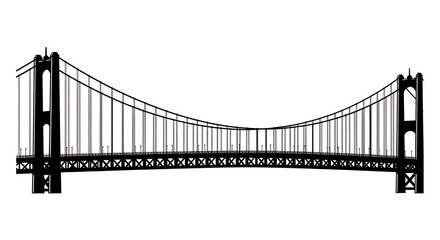 Fototapeta premium Suspension bridge structure illustration.